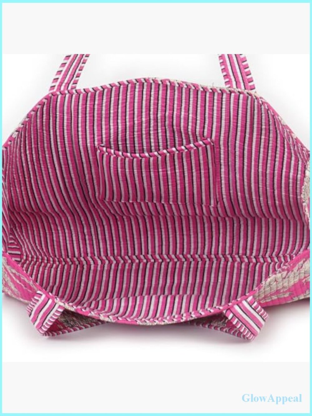 Lightweight Cotton Shoulder Tote Bag 15x18x5.5" Foldable Travel Beach Grocery - Picture 6 of 7